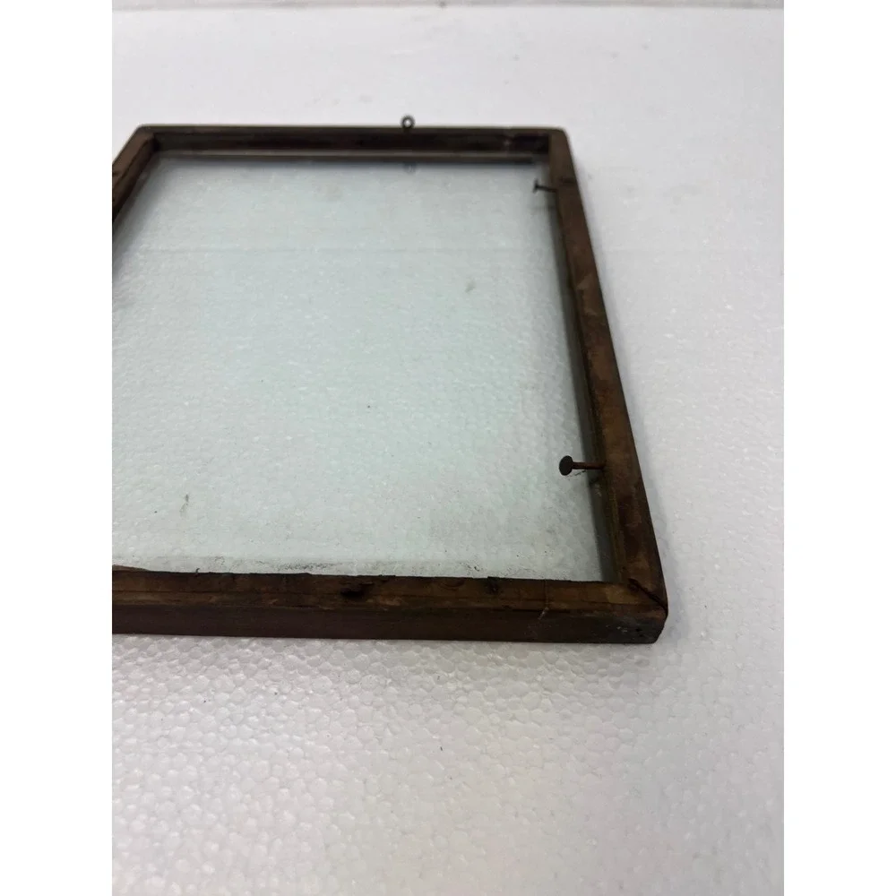 Vintage Art Deco Wood Picture Frame Pressed Gold Paint 20s 30s Fits 7